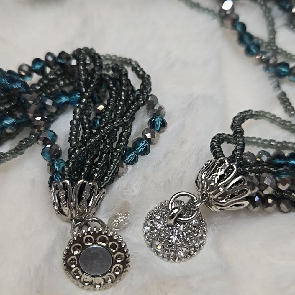 Silver and Blue Multi-Strand Set - Picture 3 of 4